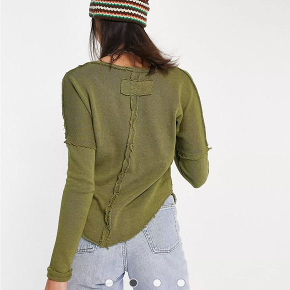 FREE PEOPLE Come and Get It Long Sleeve Top in Moss - Small - Picture 4 of 4